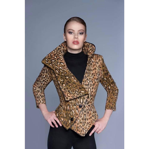 VanElse - Leopard Print Asymmetrical Jacket