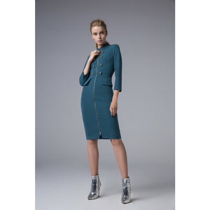 Camelot Teal Military Style Dress