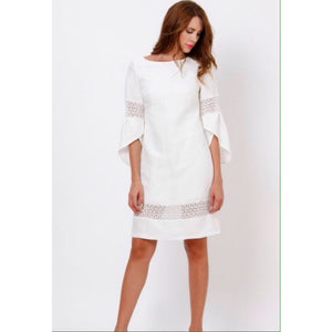 White Linen Shift Dress