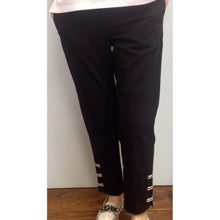 Black Trousers with White Ribbon Detail