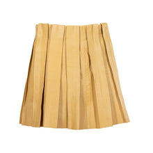 Michael Lombard - Yellow Pleated Leather Skirt