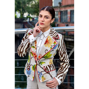 VanElse - Floral/Zebra Print Jacket